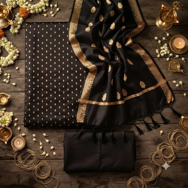 Black_Banarasi_Unstitched_Suit_Fabric_|_Cotton_Silk_Dress_Material_with_Zari_Weaving