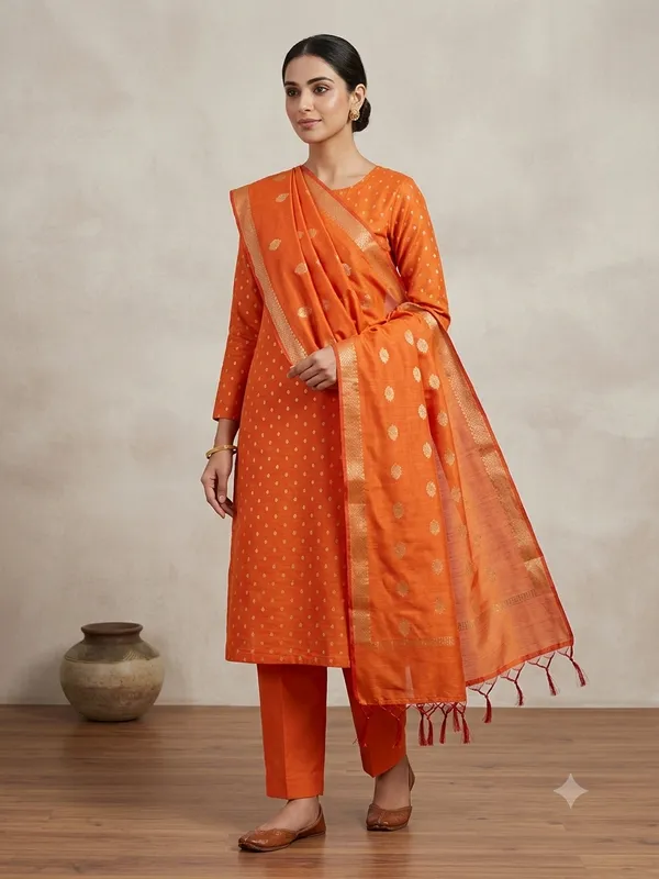 Yellow_Banarasi_Unstitched_Suit_Fabric_|_Cotton_Silk_Dress_Material_with_Zari_Weaving