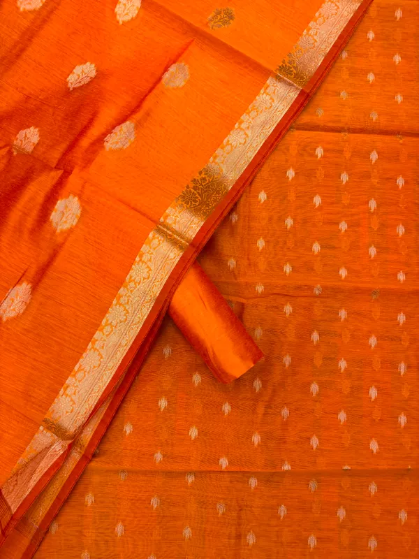 Yellow_Banarasi_Unstitched_Suit_Fabric_|_Cotton_Silk_Dress_Material_with_Zari_Weaving