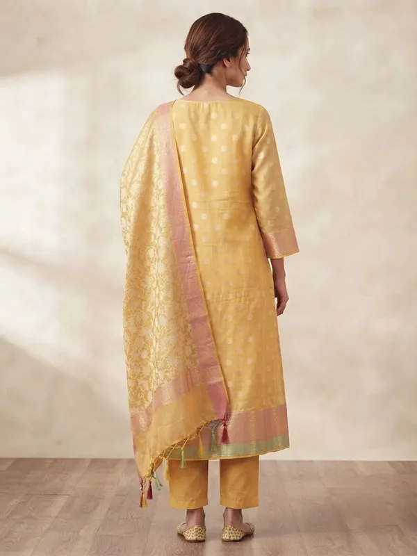 Beige_Banarasi_Cotton_Silk_Unstitched_Suit_Fabric_With_Dupatta_For_Women
