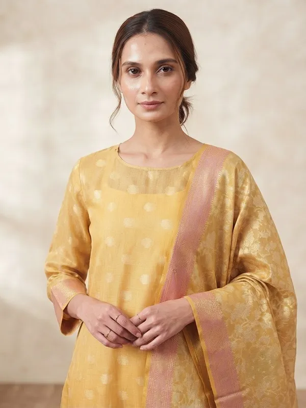 Beige_Banarasi_Cotton_Silk_Unstitched_Suit_Fabric_With_Dupatta_For_Women