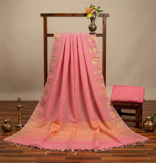Light_Pink_Banarasi_Premium_Khadi_Silk_Saree_||_Authentic_Indian_Silk_Saree