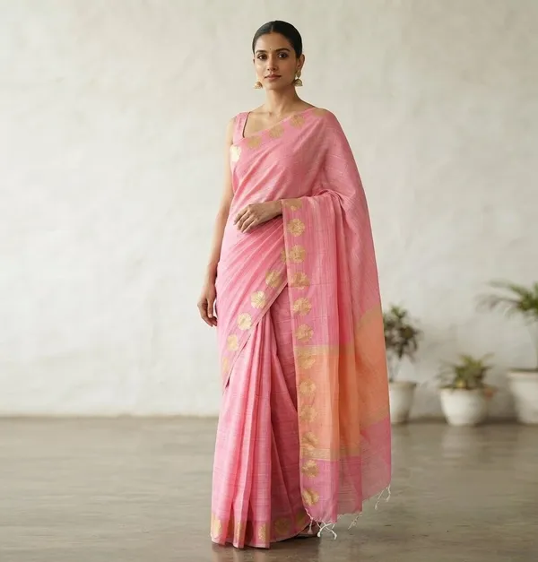 Light_Pink_Banarasi_Premium_Khadi_Silk_Saree_||_Authentic_Indian_Silk_Saree