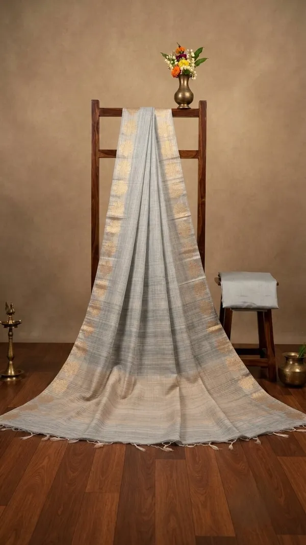 Grey_Banarasi_Premium_Khadi_Silk_Saree_||_Authentic_Indian_Silk_Saree