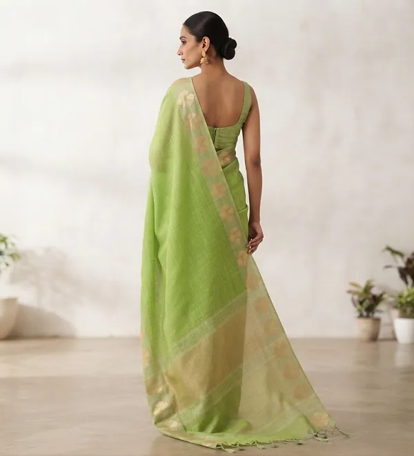 Pista_Pink_Banarasi_Premium_Khadi_Silk_Saree_||_Authentic_Indian_Silk_Saree