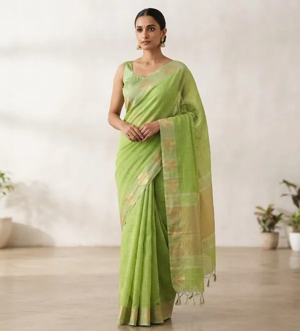 Pista_Pink_Banarasi_Premium_Khadi_Silk_Saree_||_Authentic_Indian_Silk_Saree