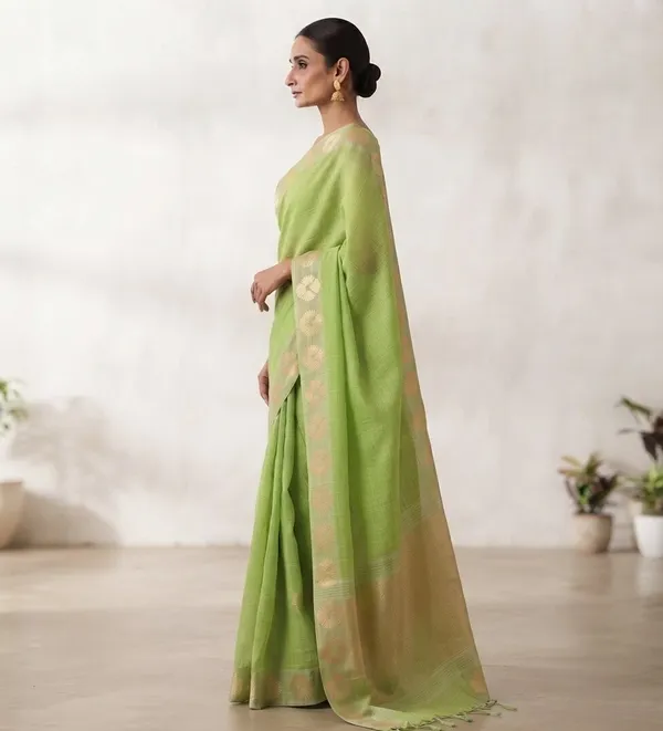 Pista_Pink_Banarasi_Premium_Khadi_Silk_Saree_||_Authentic_Indian_Silk_Saree