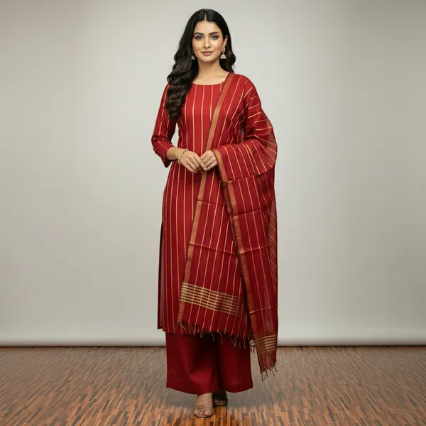 Maroon_Banarasi_Cotton_Silk_Unstitched_Suit_Set_with_Dupatta_For_Women