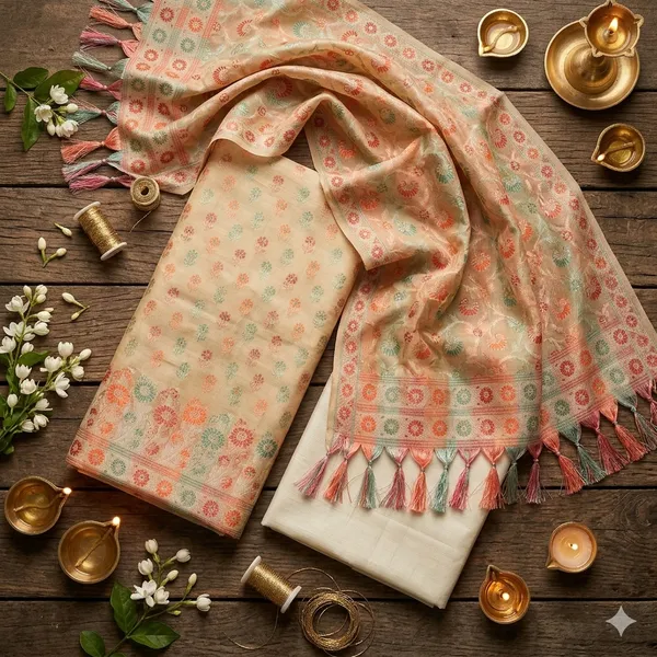 Beige_Unstitched_Suit_Fabric_|_Cotton_Silk_Dress_Material_with_Thread_Weaving