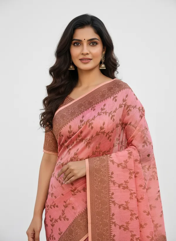 Light_Pink_Banarasi_Cotton_Silk_Thread_Weaved_Saree