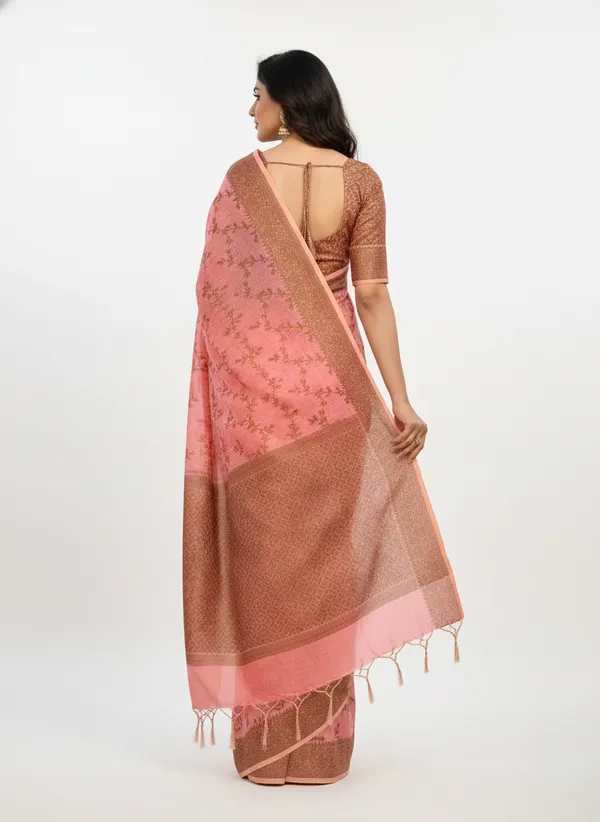 Light_Pink_Banarasi_Cotton_Silk_Thread_Weaved_Saree