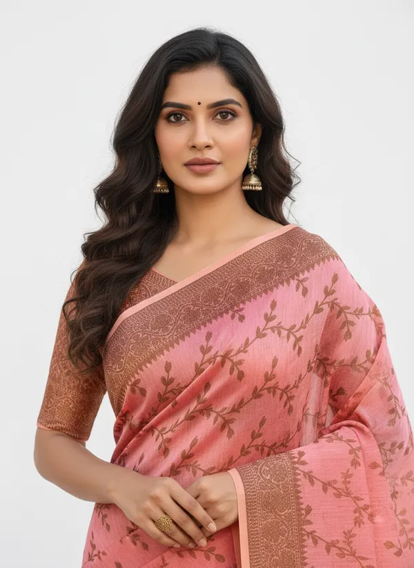 Light_Pink_Banarasi_Cotton_Silk_Thread_Weaved_Saree