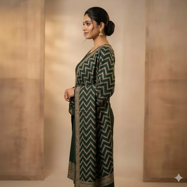 Bottle_Green_Banarasi_Unstitched_Suit_Fabric_|_Cotton_Silk_Dress_Material_with_Zari_Weaving