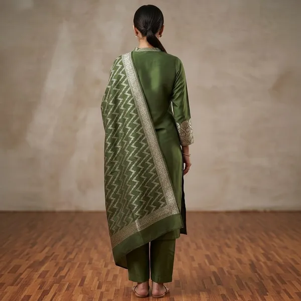 Mehndi_Banarasi_Unstitched_Suit_Fabric_|_Cotton_Silk_Dress_Material_with_Zari_Weaving