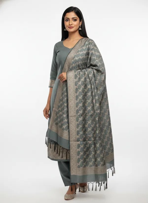 Teal_Blue_Banarasi_Unstitched_Suit_Fabric_|_Cotton_Silk_Dress_Material_with_Zari_Weaving