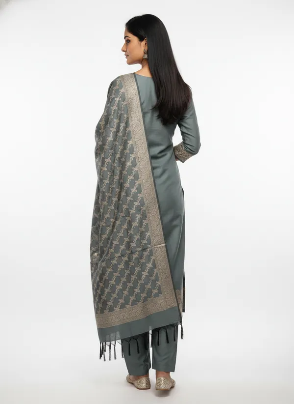 Teal_Blue_Banarasi_Unstitched_Suit_Fabric_|_Cotton_Silk_Dress_Material_with_Zari_Weaving