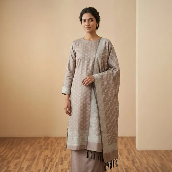 Copper_Banarasi_Unstitched_Suit_Fabric_|_Silk_Dress_Material_with_Zari_Weaving