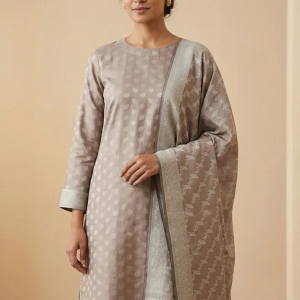 Copper_Banarasi_Unstitched_Suit_Fabric_|_Silk_Dress_Material_with_Zari_Weaving