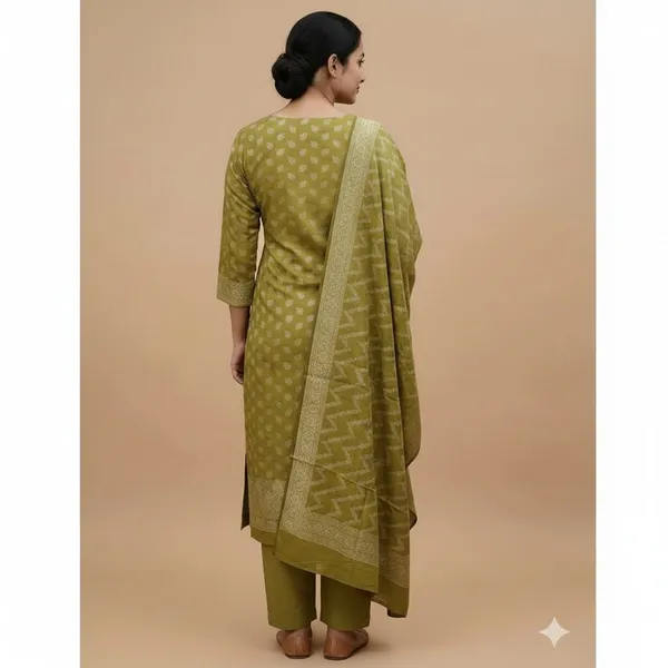 Mehndi_Banarasi_Unstitched_Suit_Fabric_|_Silk_Dress_Material_with_Zari_Weaving
