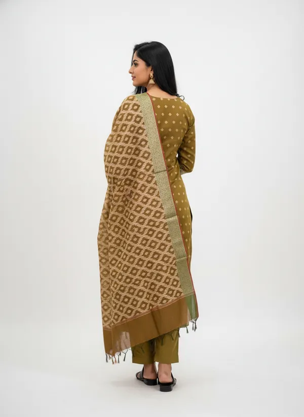 Mehendi_Banarasi_Women's_Unstitched_Suit_Material_With_Dupatta_For_Women