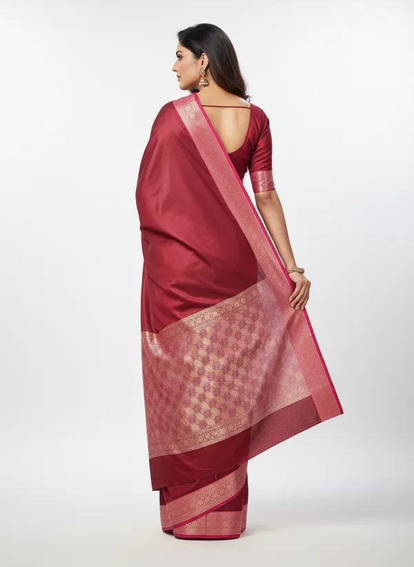 Maroon_Banarasi_Plain_Border_Silk_Saree_with_Contrast_Aachal