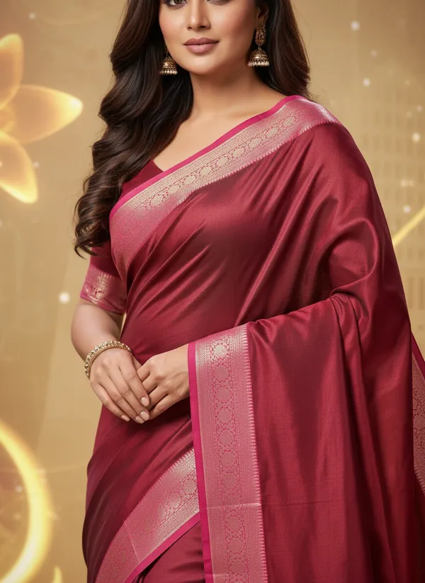 Maroon_Banarasi_Plain_Border_Silk_Saree_with_Contrast_Aachal