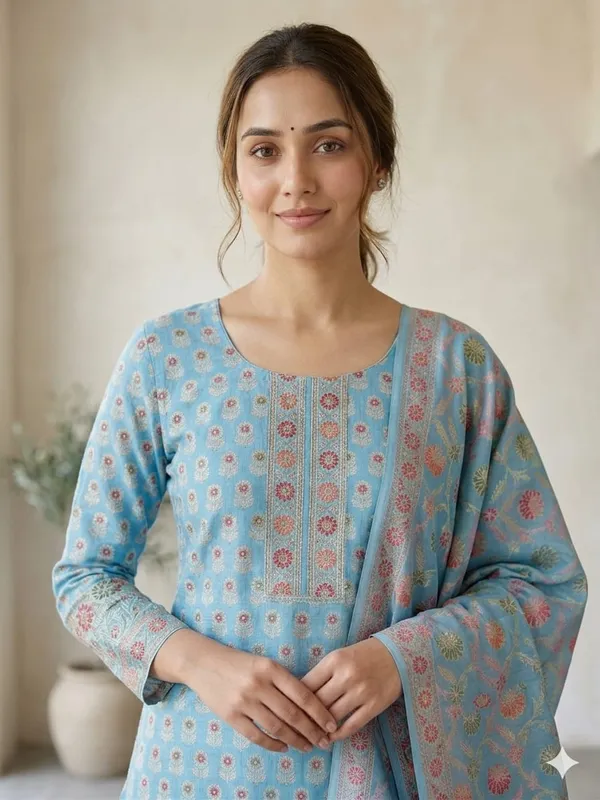 Light_Blue_Unstitched_Suit_Fabric_|_Cotton_Silk_Dress_Material_with_Thread_Weaving