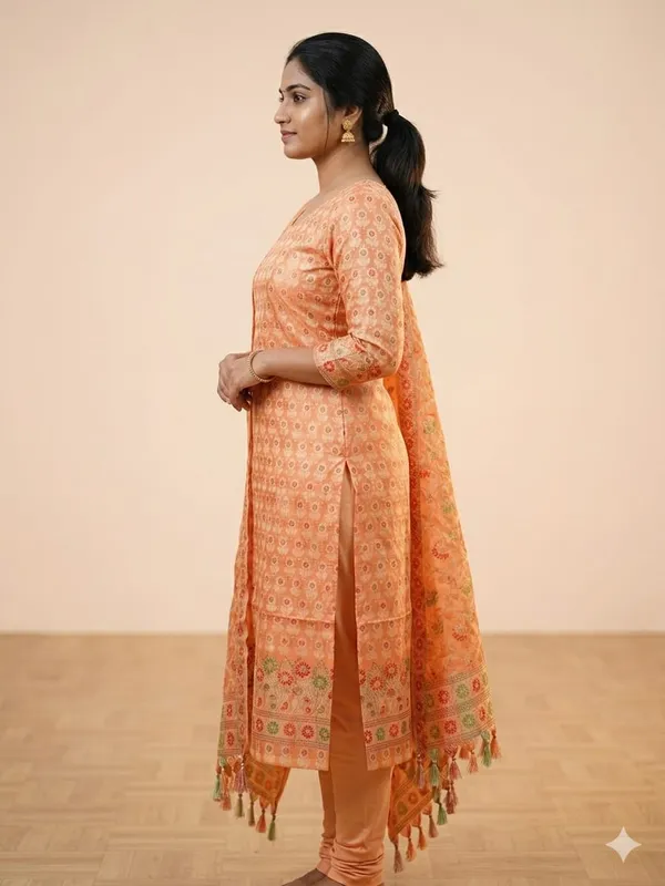 Peach_Unstitched_Suit_Fabric_|_Cotton_Silk_Dress_Material_with_Thread_Weaving