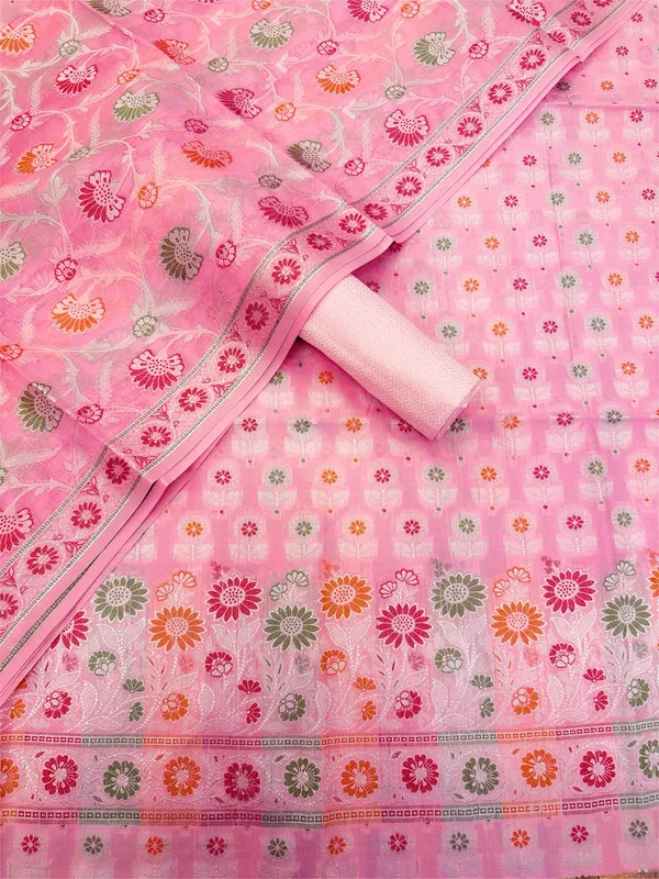 Light_Pink_Unstitched_Suit_Fabric_|_Cotton_Silk_Dress_Material_with_Thread_Weaving