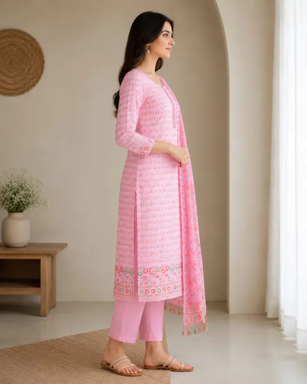 Light_Pink_Unstitched_Suit_Fabric_|_Cotton_Silk_Dress_Material_with_Thread_Weaving