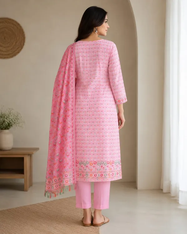 Light_Pink_Unstitched_Suit_Fabric_|_Cotton_Silk_Dress_Material_with_Thread_Weaving