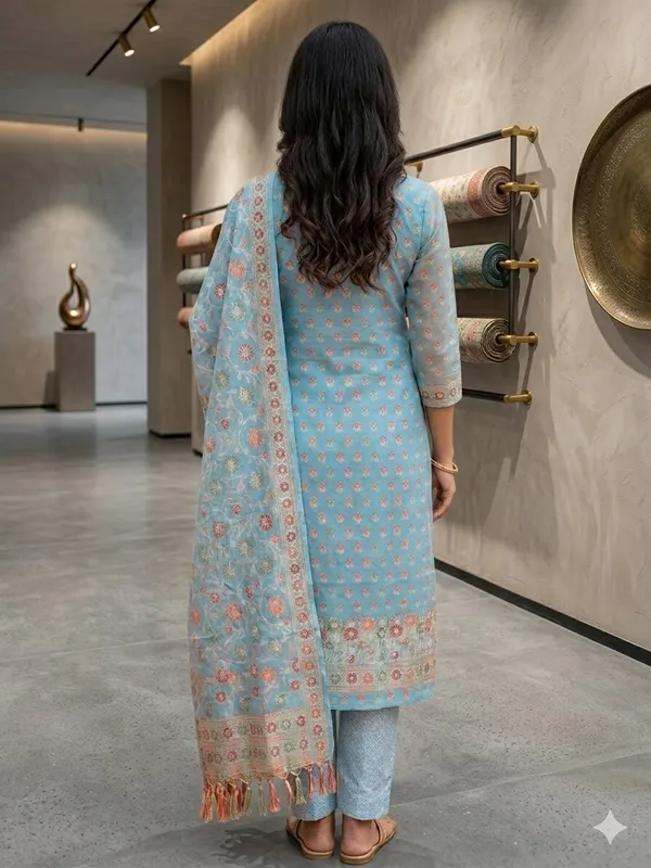 Light_Blue_Unstitched_Suit_Fabric_|_Cotton_Silk_Dress_Material_with_Thread_Weaving
