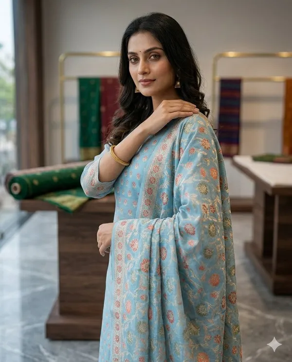 Light_Blue_Unstitched_Suit_Fabric_|_Cotton_Silk_Dress_Material_with_Thread_Weaving