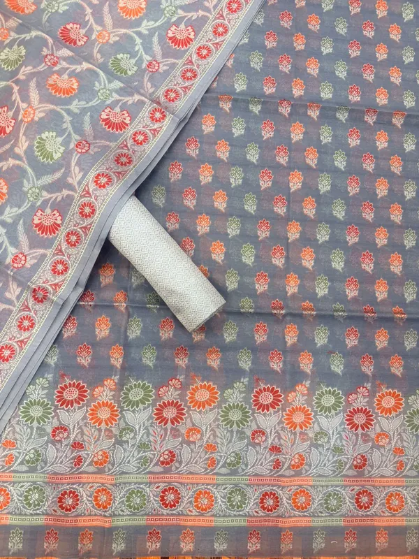 Grey_Unstitched_Suit_Fabric_|_Cotton_Silk_Dress_Material_with_Thread_Weaving