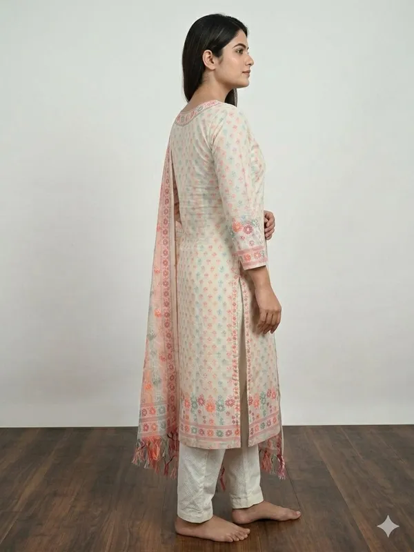 Cream_Unstitched_Suit_Fabric_|_Cotton_Silk_Dress_Material_with_Thread_Weaving