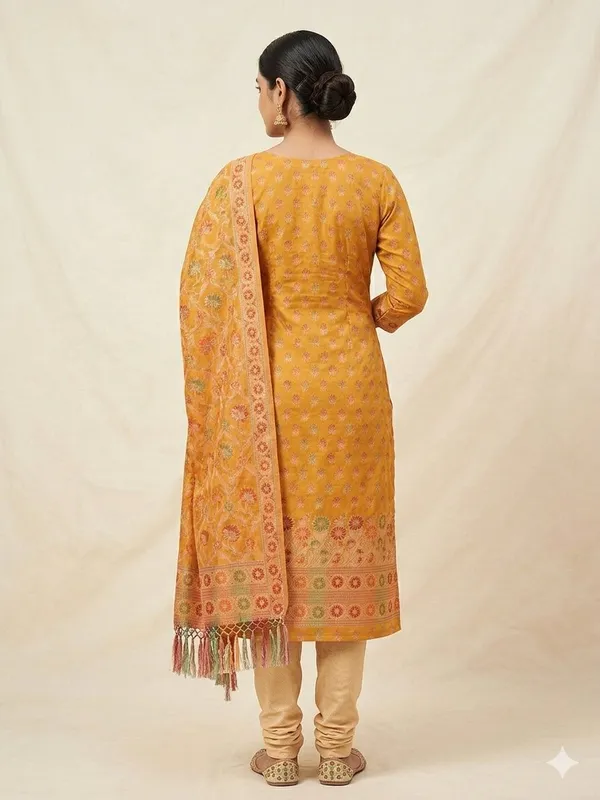 Mustard_Unstitched_Suit_Fabric_|_Cotton_Silk_Dress_Material_with_Thread_Weaving