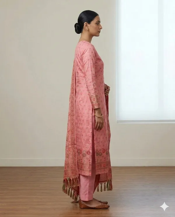 Light_Pink_Unstitched_Suit_Fabric_|_Cotton_Silk_Dress_Material_with_Thread_Weaving