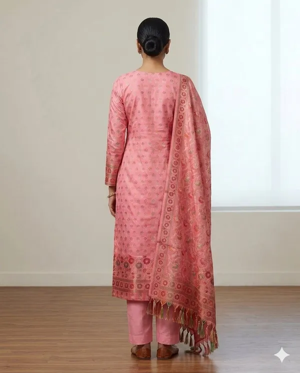 Light_Pink_Unstitched_Suit_Fabric_|_Cotton_Silk_Dress_Material_with_Thread_Weaving
