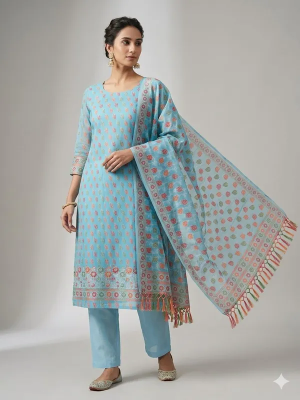 Light_Blue_Unstitched_Suit_Fabric_|_Cotton_Silk_Dress_Material_with_Thread_Weaving