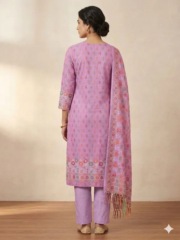 Light_Purple_Unstitched_Suit_Fabric_|_Cotton_Silk_Dress_Material_with_Thread_Weaving