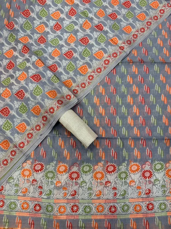 Grey_Unstitched_Suit_Fabric_|_Cotton_Silk_Dress_Material_with_Thread_Weaving