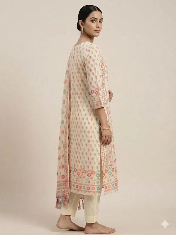 Cream_Unstitched_Suit_Fabric_|_Cotton_Silk_Dress_Material_with_Thread_Weaving