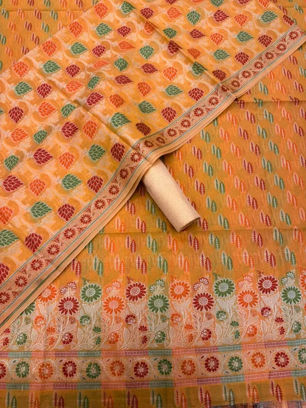 Mustard_Unstitched_Suit_Fabric_|_Cotton_Silk_Dress_Material_with_Thread_Weaving