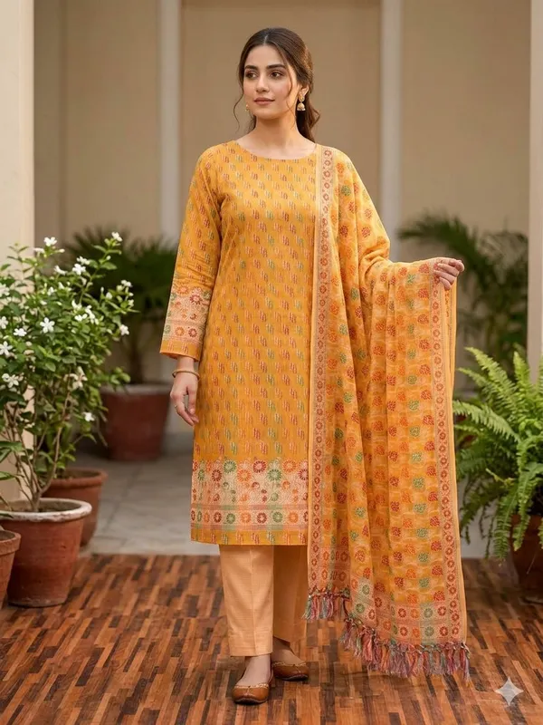 Mustard_Unstitched_Suit_Fabric_|_Cotton_Silk_Dress_Material_with_Thread_Weaving