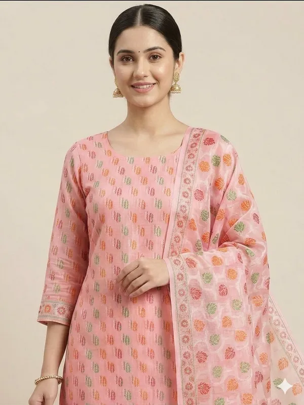 Light_Pink_Unstitched_Suit_Fabric_|_Cotton_Silk_Dress_Material_with_Thread_Weaving
