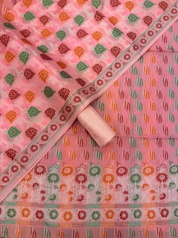 Light_Pink_Unstitched_Suit_Fabric_|_Cotton_Silk_Dress_Material_with_Thread_Weaving