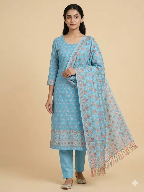 Light_Blue_Unstitched_Suit_Fabric_|_Cotton_Silk_Dress_Material_with_Thread_Weaving