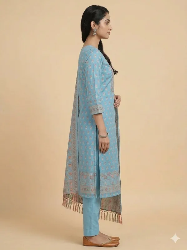Light_Blue_Unstitched_Suit_Fabric_|_Cotton_Silk_Dress_Material_with_Thread_Weaving