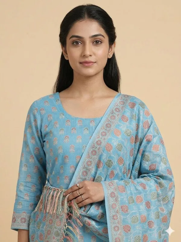 Light_Blue_Unstitched_Suit_Fabric_|_Cotton_Silk_Dress_Material_with_Thread_Weaving