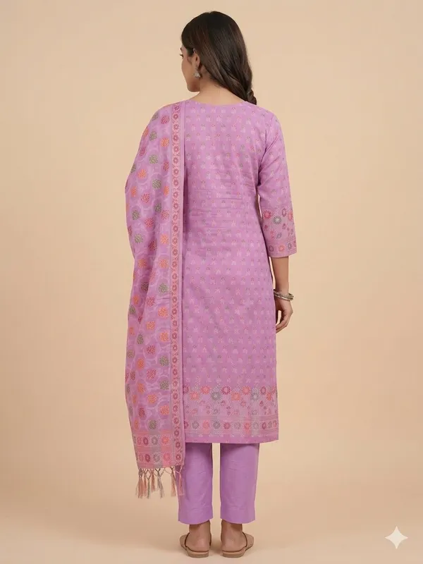 Light_Purple_Unstitched_Suit_Fabric_|_Cotton_Silk_Dress_Material_with_Thread_Weaving